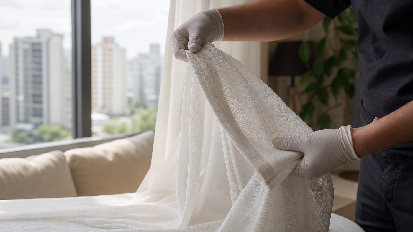 Cortina de voil amarelada: quando lavar e quais cuidados evitam dano no tecido - LimpoSim Higienização em São Paulo