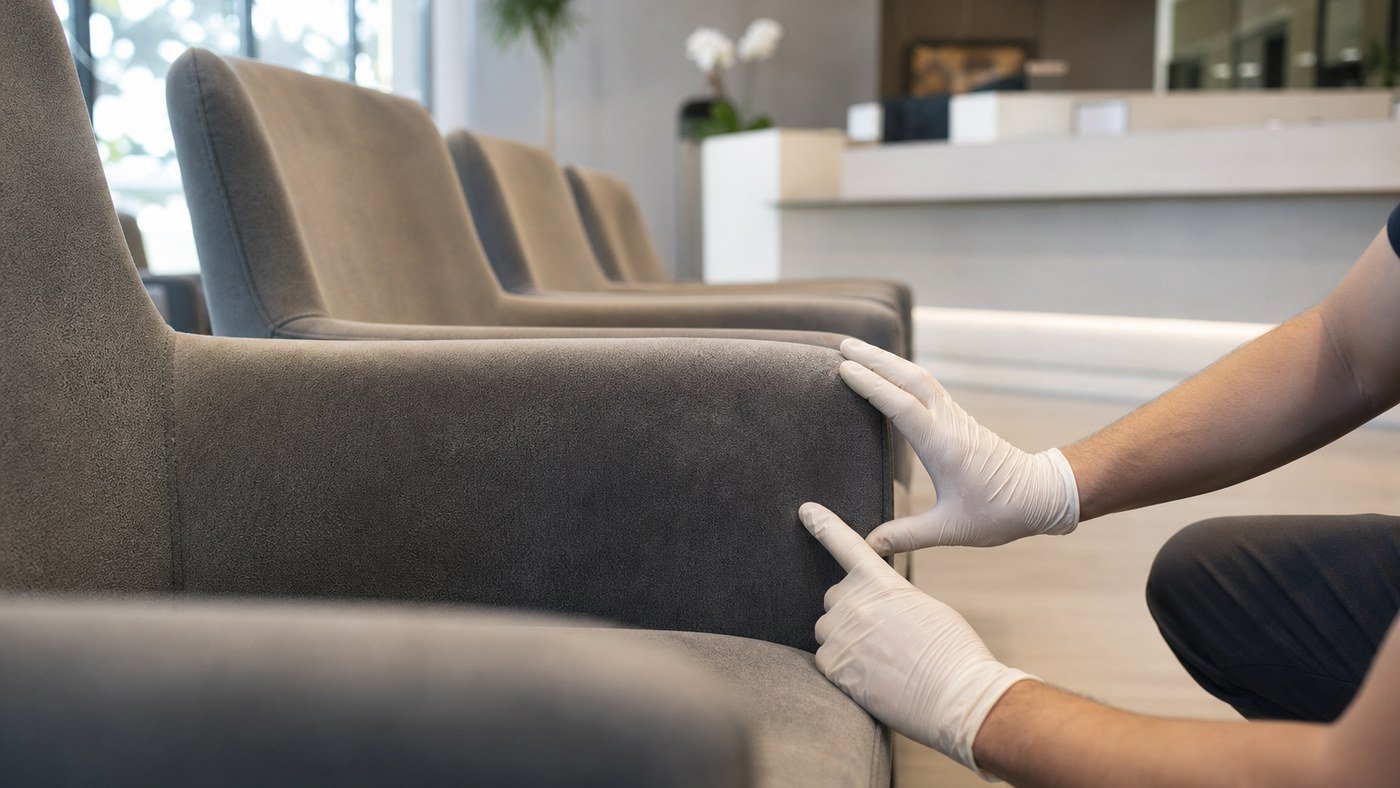 Poltronas de sala de espera: manchas nos braços e percepção do cliente